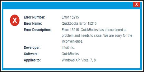 Identifying Quickbooks Error 15215