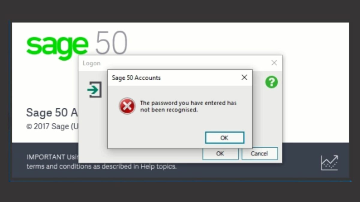 Sage 50 User ID and Password Not Working