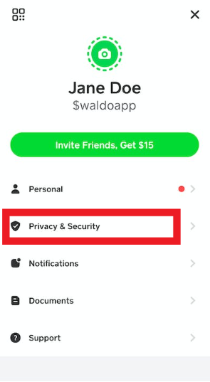 Navigate to Privacy and Security